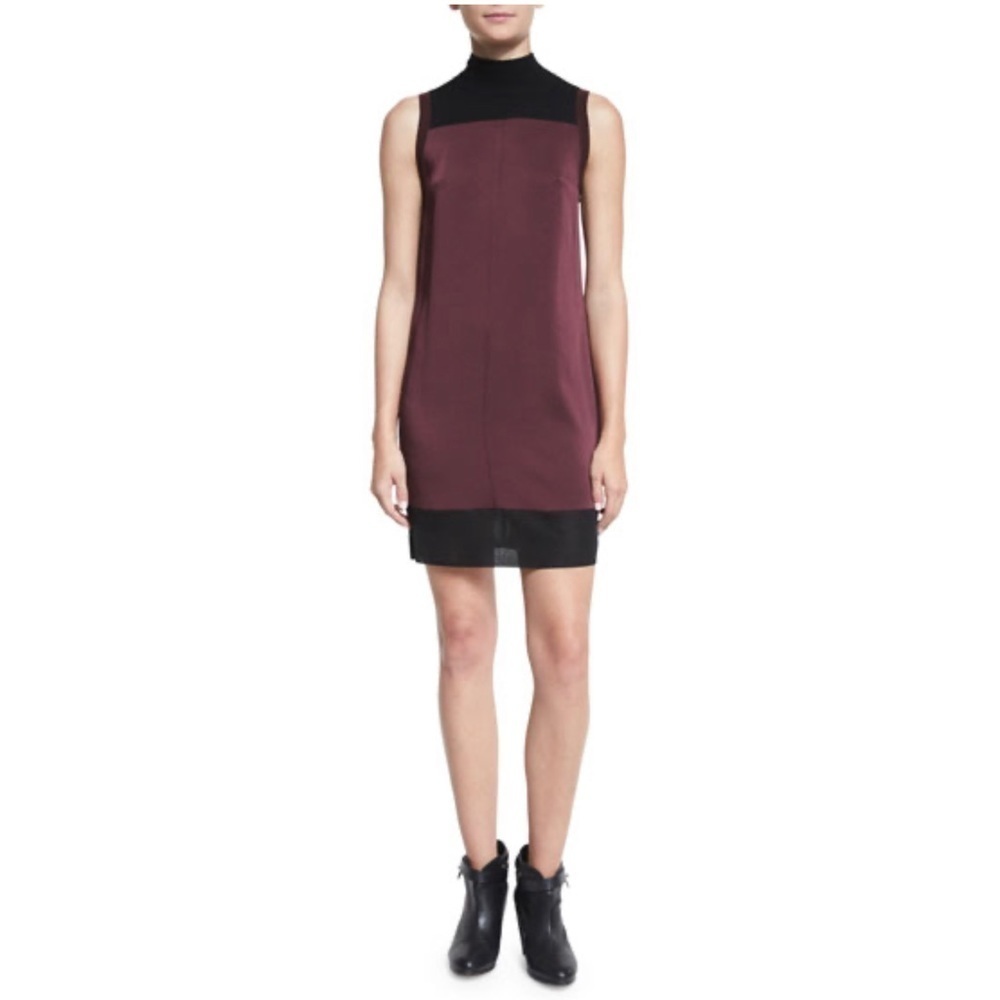 ⭐️ Rag & Bone Vivienne Chiffon Colorblock Shift Dress, Port Medium